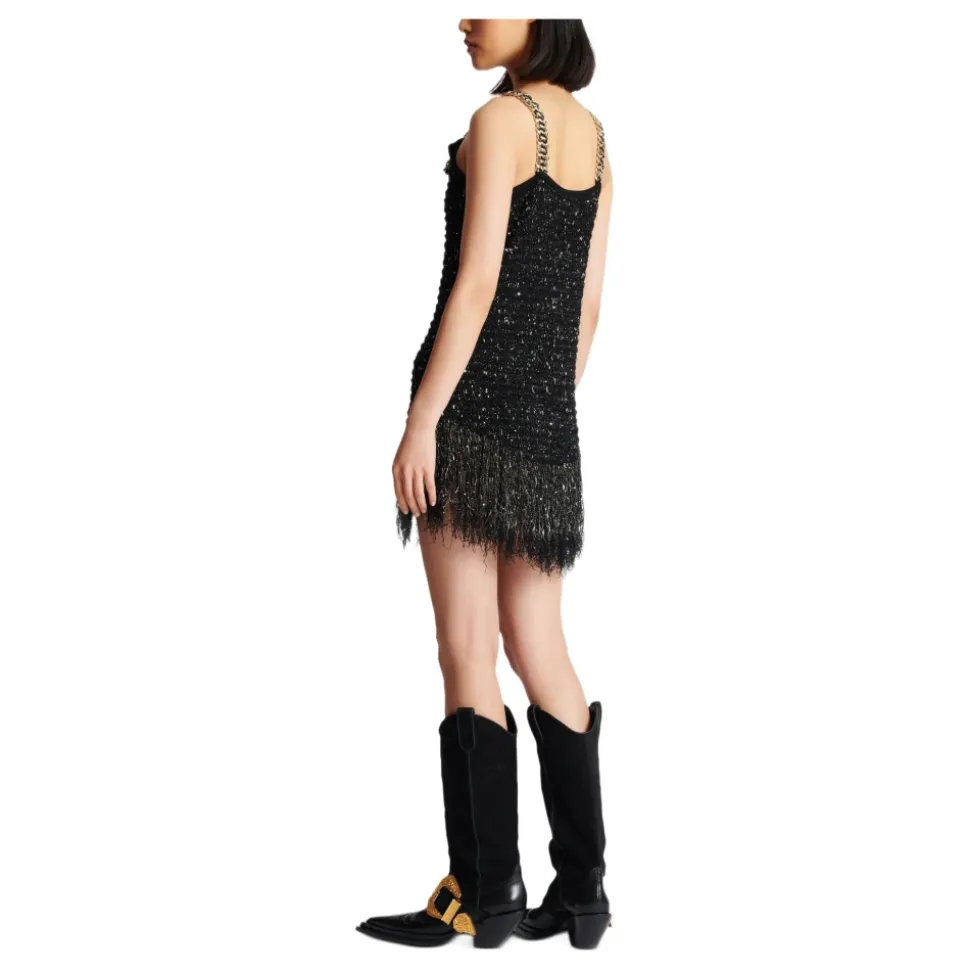 Fringed Lurex Tweed Dress