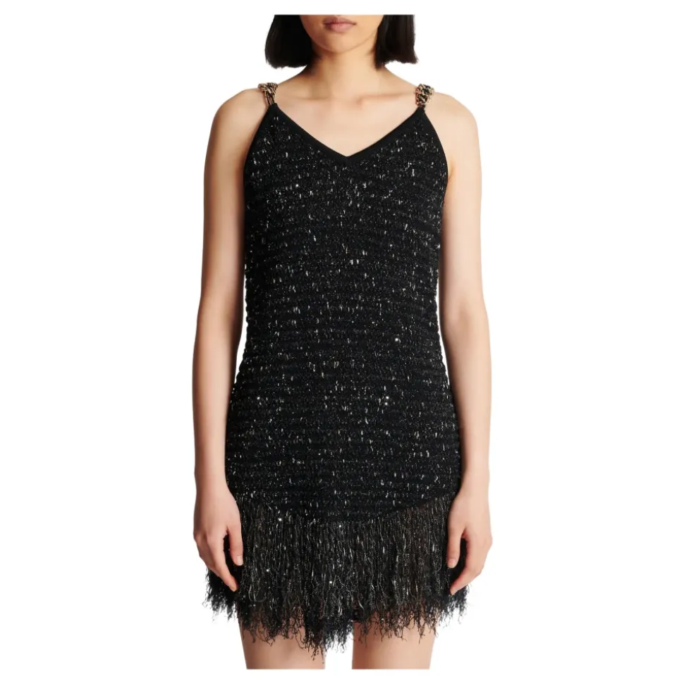 Fringed Lurex Tweed Dress