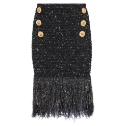 Fringed Lurex Tweed Rock