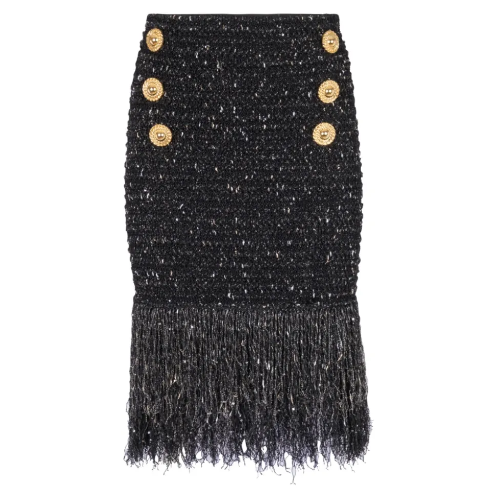 Fringed Lurex Tweed Rock