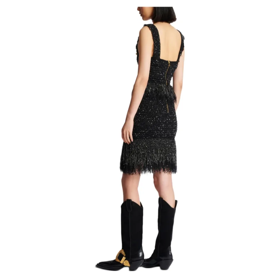 Fringed Lurex Tweed Rock