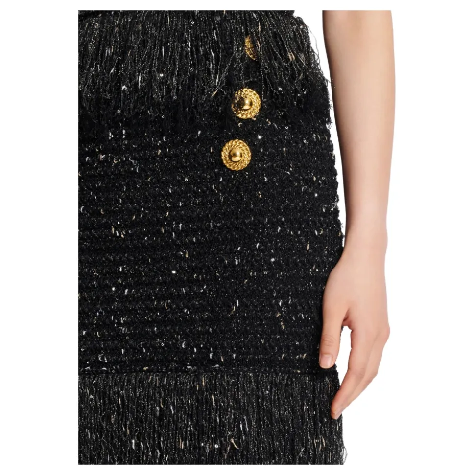 Fringed Lurex Tweed Rock
