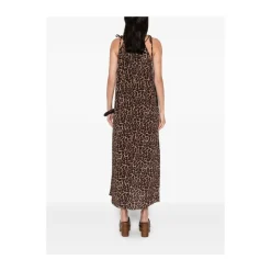 Gathered Scoop-Neck Midi Dress