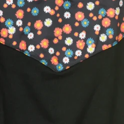 Geblümtes Cropped Sweatshirt mit Rundhalsausschnitt