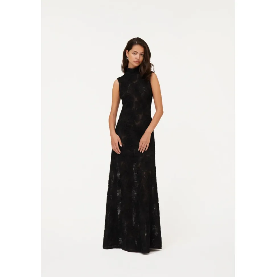 Geblümtes Mesh-Maxikleid