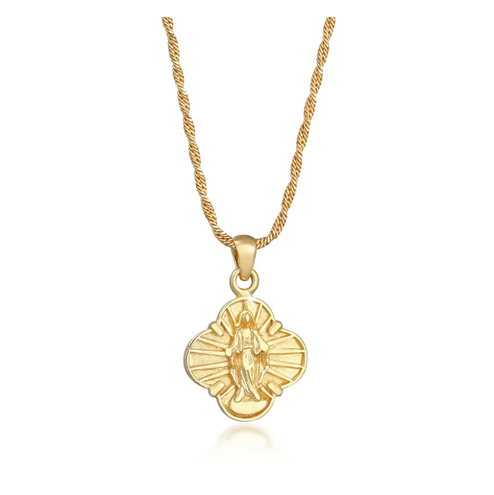 Gedrehte Kordelkette mit Kreuz-Anhänger