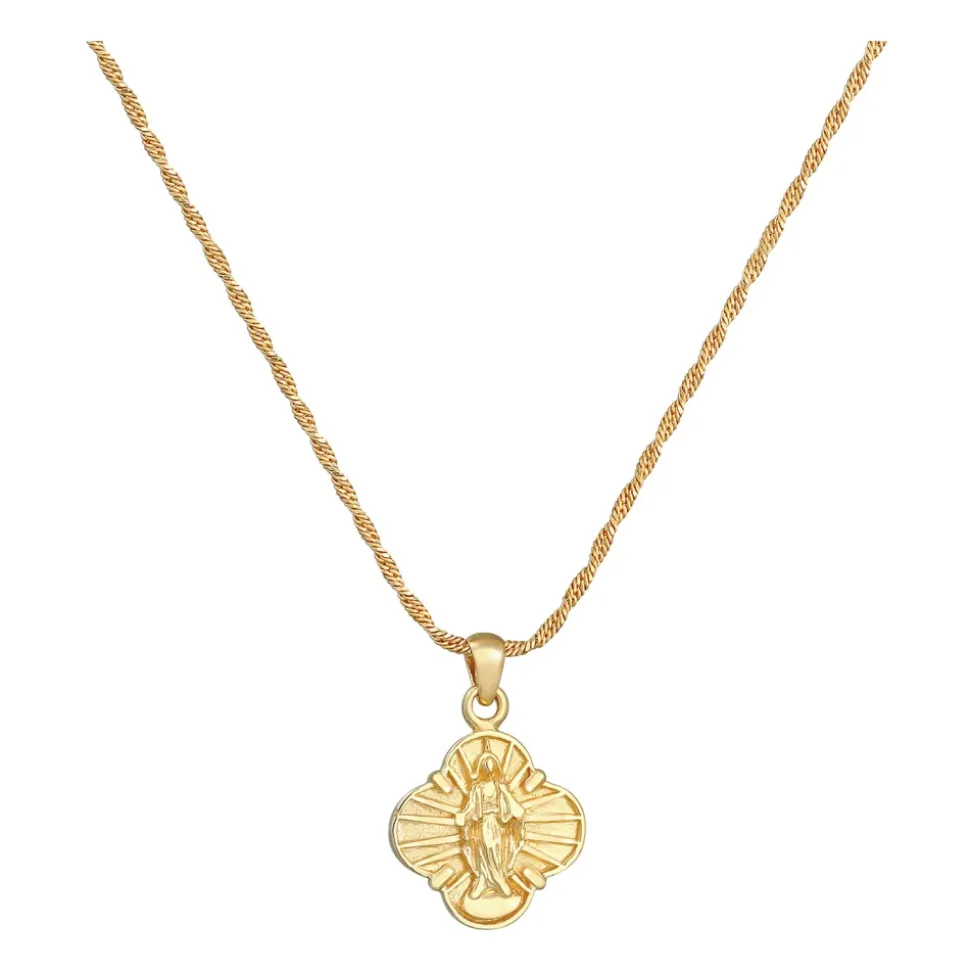 Gedrehte Kordelkette mit Kreuz-Anhänger