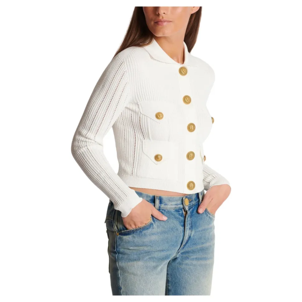 Geknöpfte Strickjacke