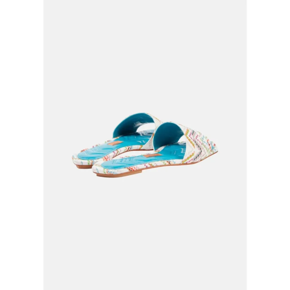 Gemusterte flache Sandalen Gia Raschel Wave