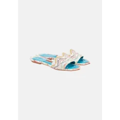 Gemusterte flache Sandalen Gia Raschel Wave