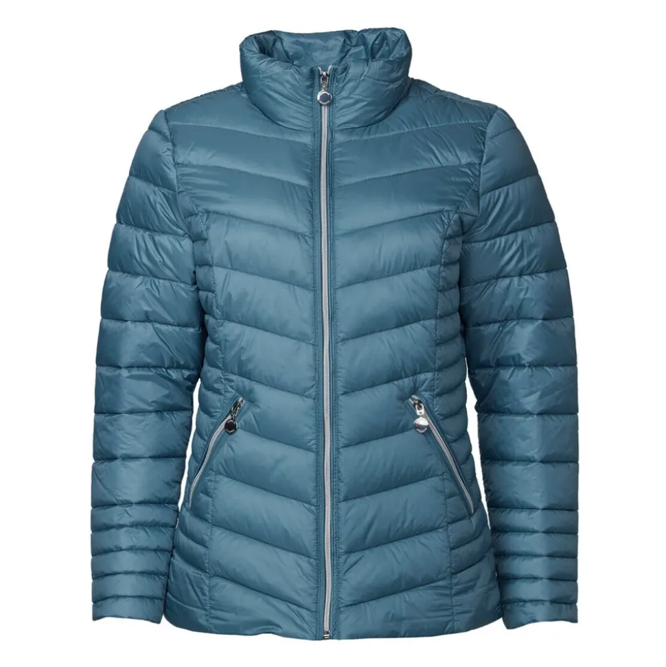 Gepolsterte Daunenjacke - Benzinblau