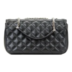 Gepolsterte Leder-Schultertasche mit Magnetknopf