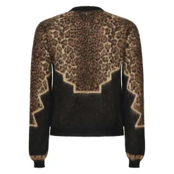 Gerippter Crew Neck Pullover in Schwarz