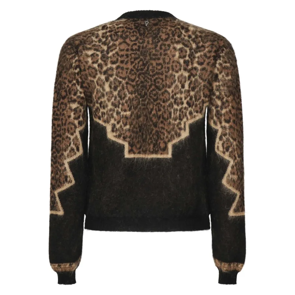 Gerippter Crew Neck Pullover in Schwarz