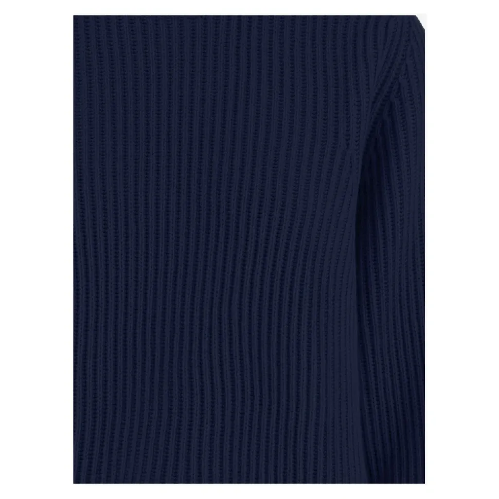 Gerippter Woll-Kaschmir-Pullover Marine
