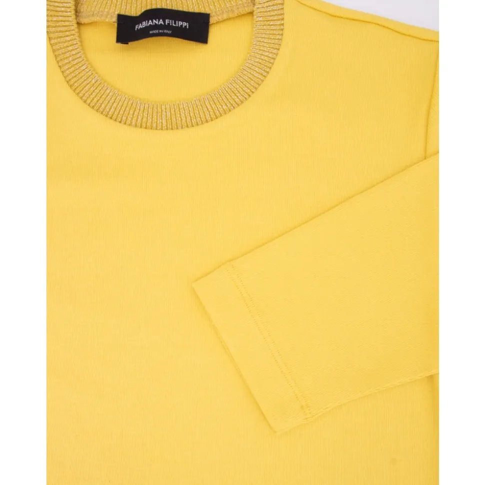 Geripptes Slim-Fit-T-Shirt aus Baumwolle