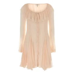 Gerüschtes Seidenminikleid