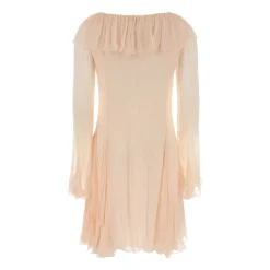 Gerüschtes Seidenminikleid