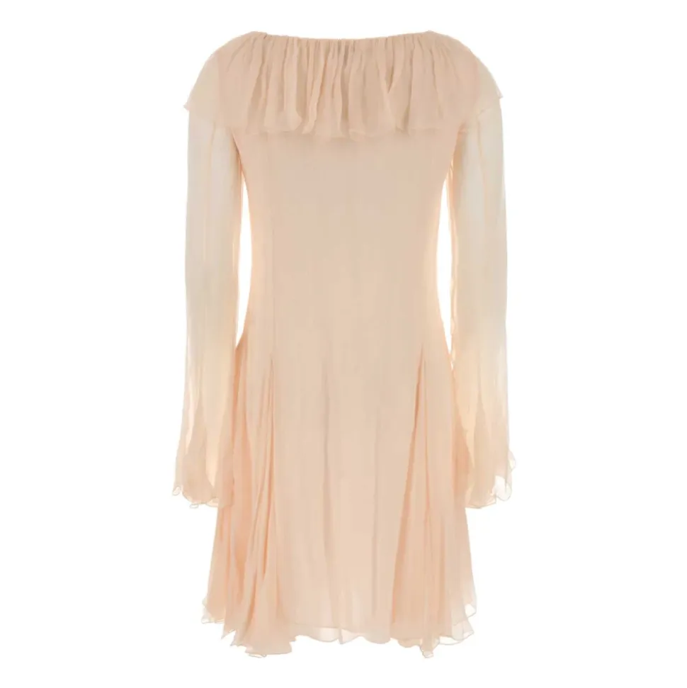 Gerüschtes Seidenminikleid