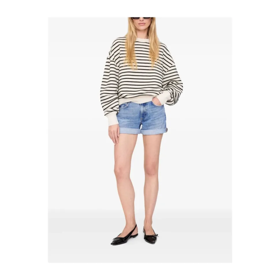 Gestreiftes Sweatshirt mit Rundhalsausschnitt