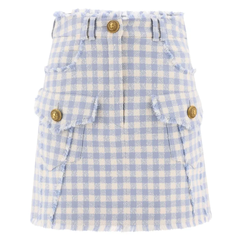 Gingham Tweed A-Line Rock