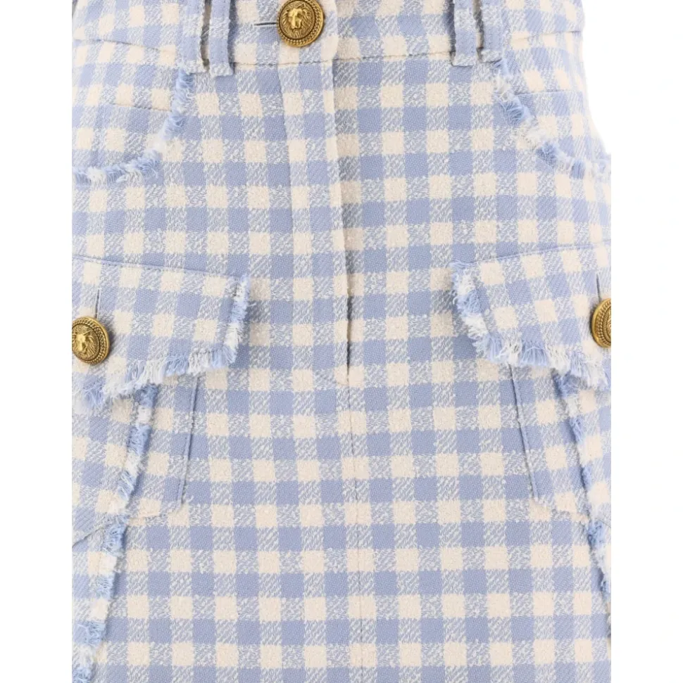 Gingham Tweed A-Line Rock