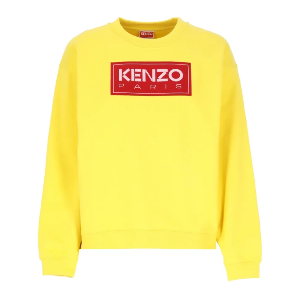 Goldener Sweater mit Paris Logo-Patch