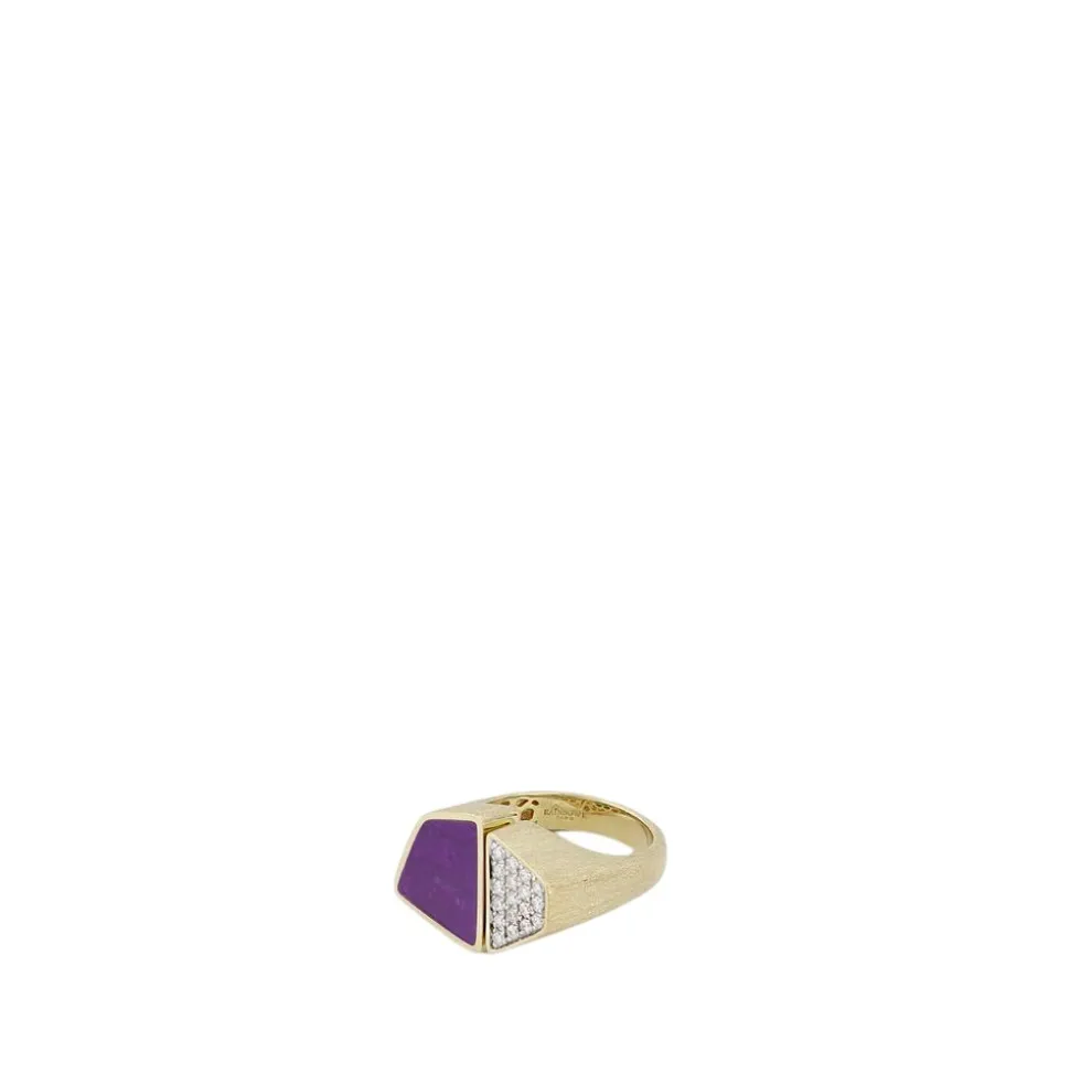 Goldener und Sugulite Esteve Ring