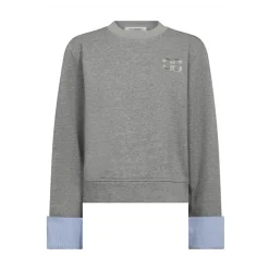 Grau Melan Manschette Sweatshirt