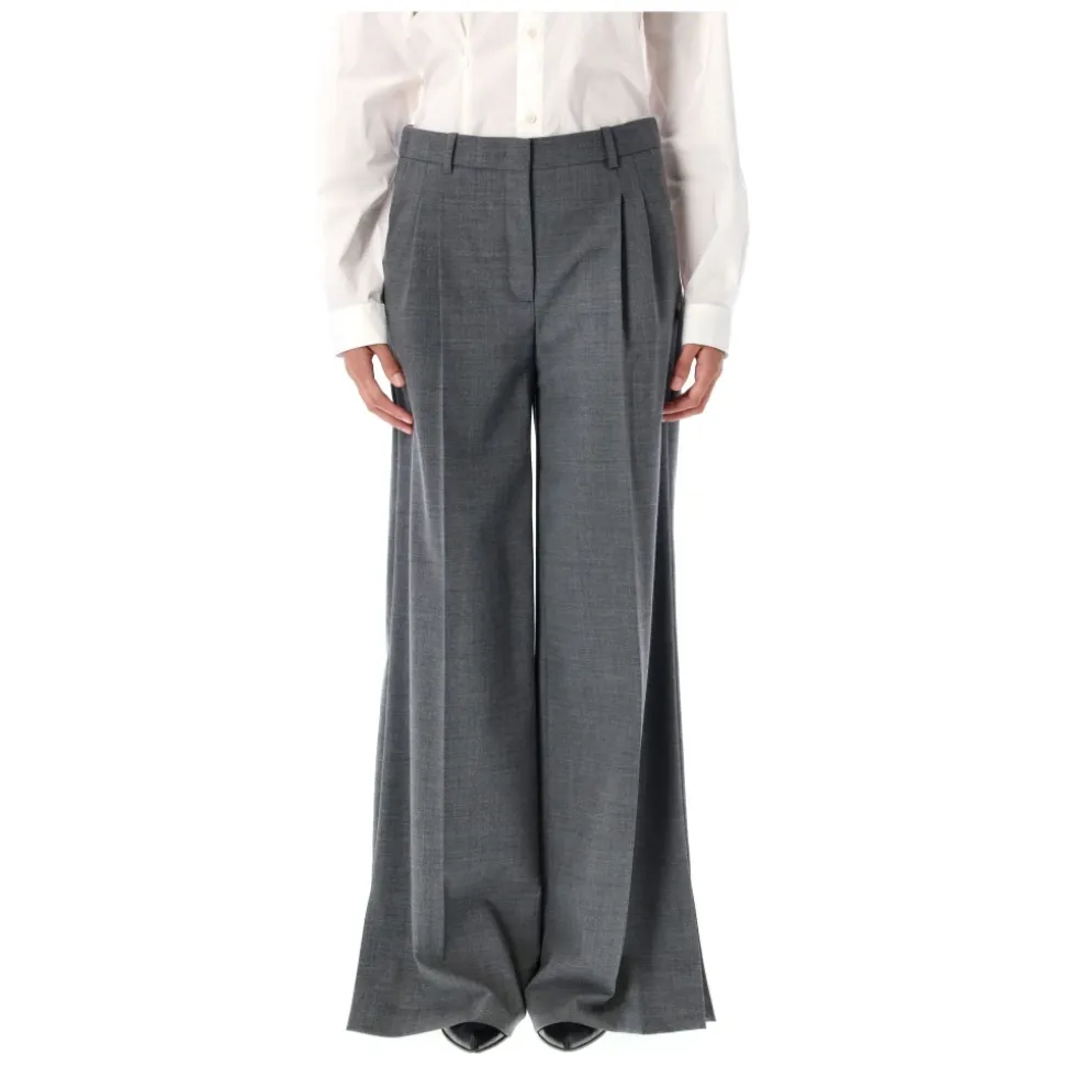 Graue Melange Wollmischung Grand Hose