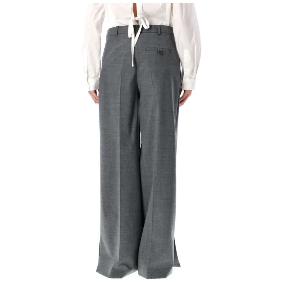 Graue Melange Wollmischung Grand Hose