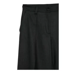 Graue Plissee-Hose mit schwarzen Nähten