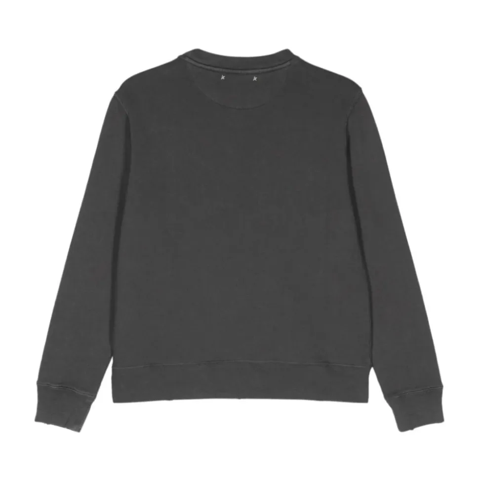 Grauer Pullover mit Kristallverzierung