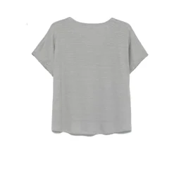 Graues T-Shirt mit Pailletten V-Ausschnitt