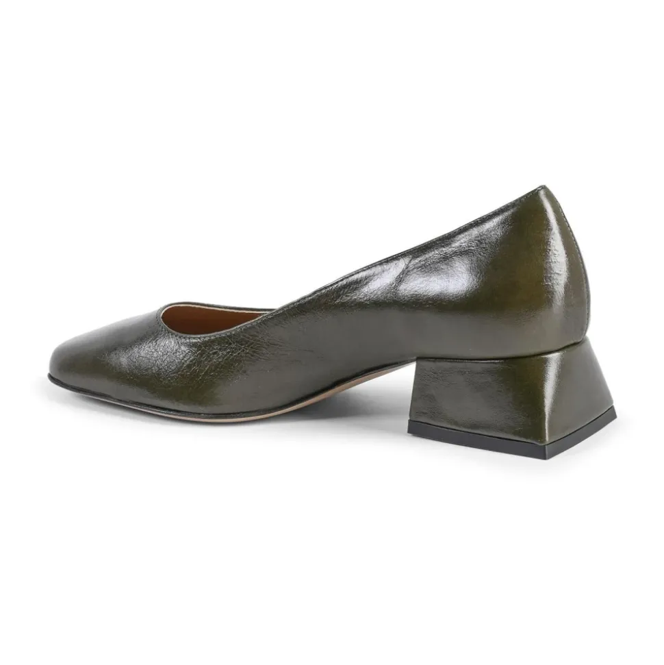 Grüne Blockabsatz Ballerina Pumps