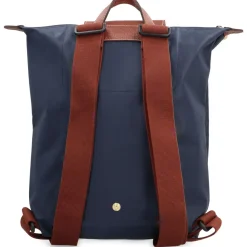 Grüner Nylonrucksack mit Lederdetails