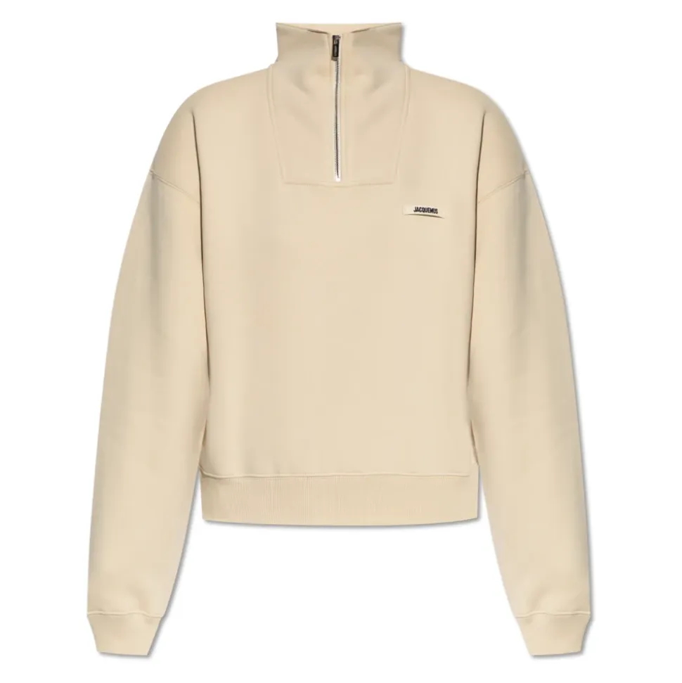 Gros Grain Sweatshirt mit Rollkragen und Reißverschluss