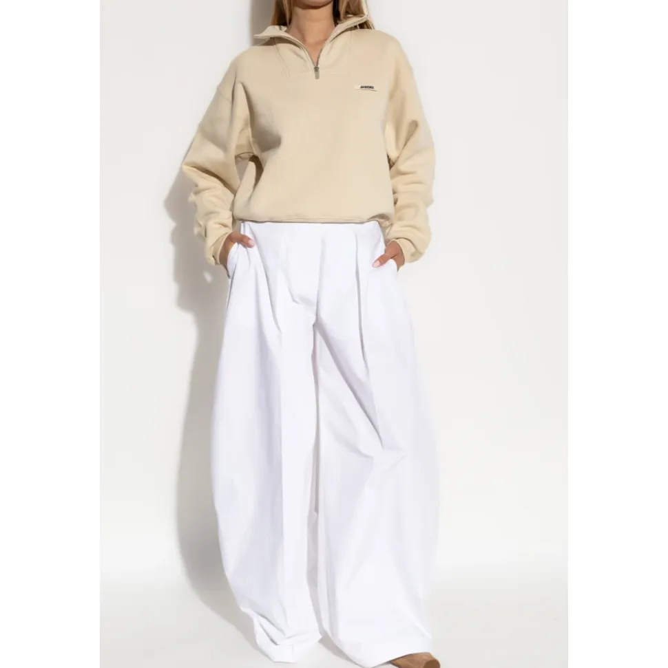 Gros Grain Sweatshirt mit Rollkragen und Reißverschluss