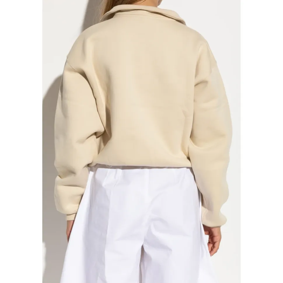 Gros Grain Sweatshirt mit Rollkragen und Reißverschluss