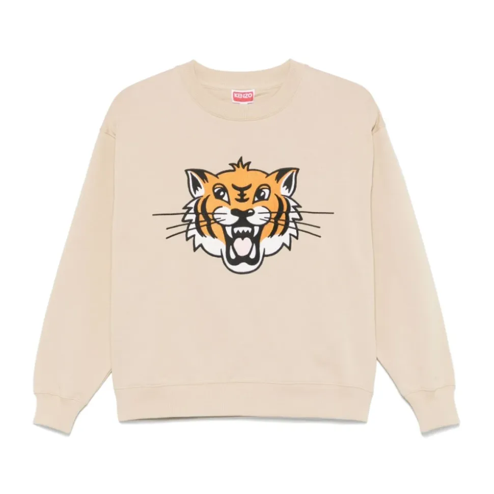 Happy Tiger Sweatshirt mit Stickerei