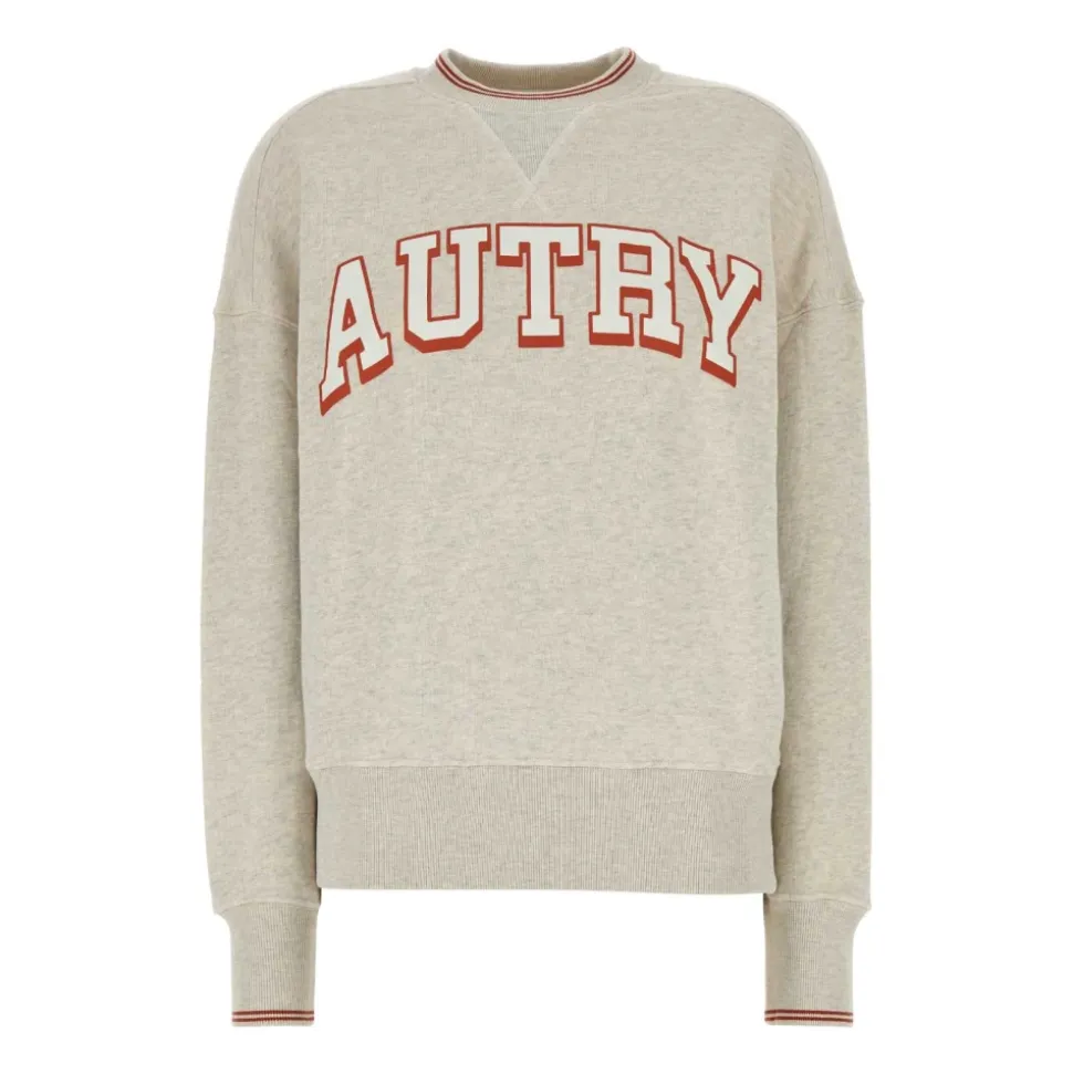 Hellgrauer Baumwoll-Damen-Sweatshirt