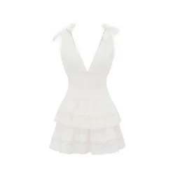 Herz Spitze Baumwoll Mini Kleid