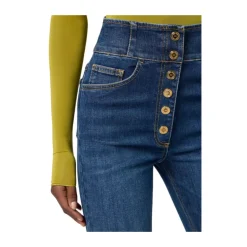 High-Waist Jeans mit Knöpfen