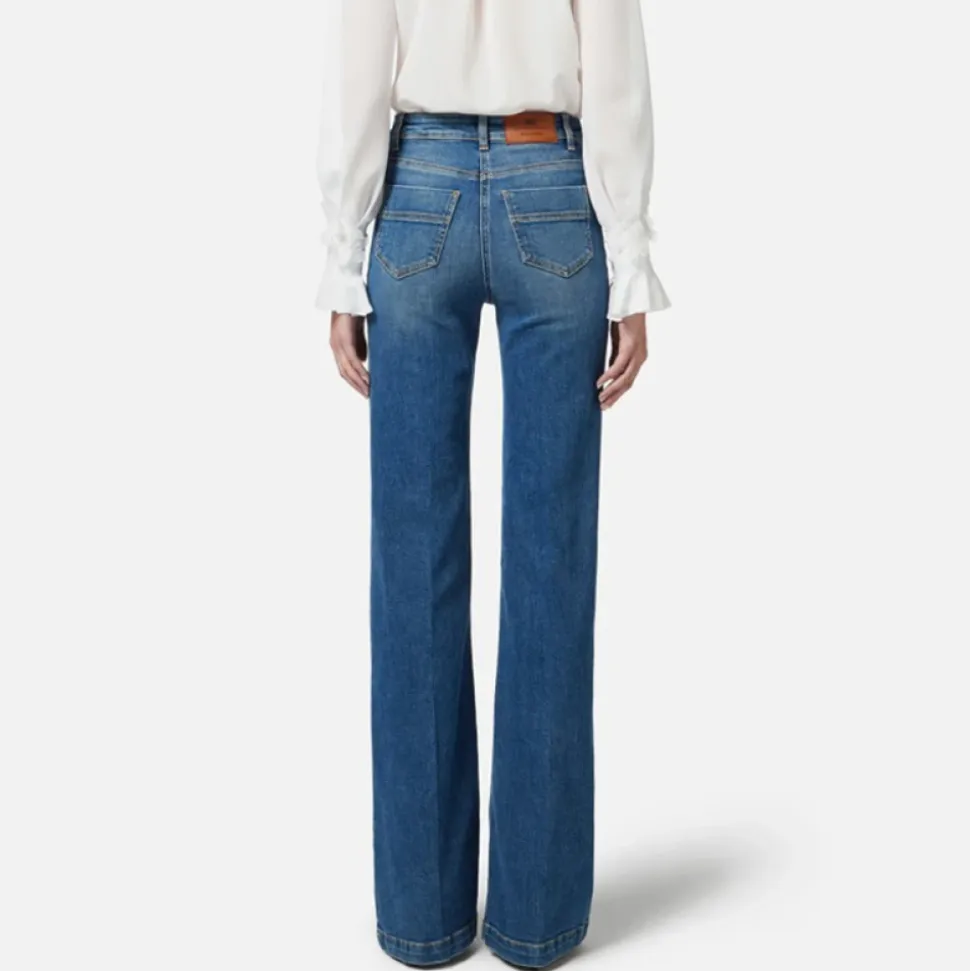 High-waisted Flare Denim Hose