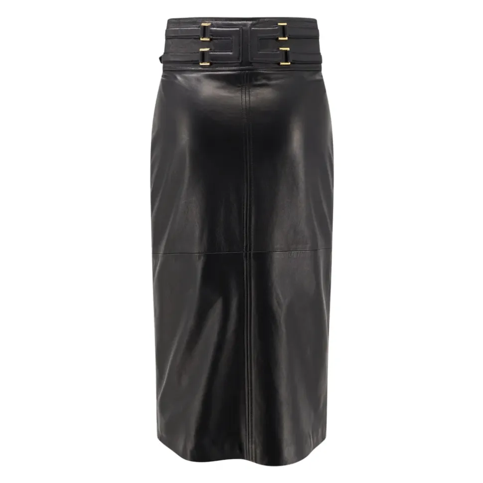 High-waisted Leather Skirt