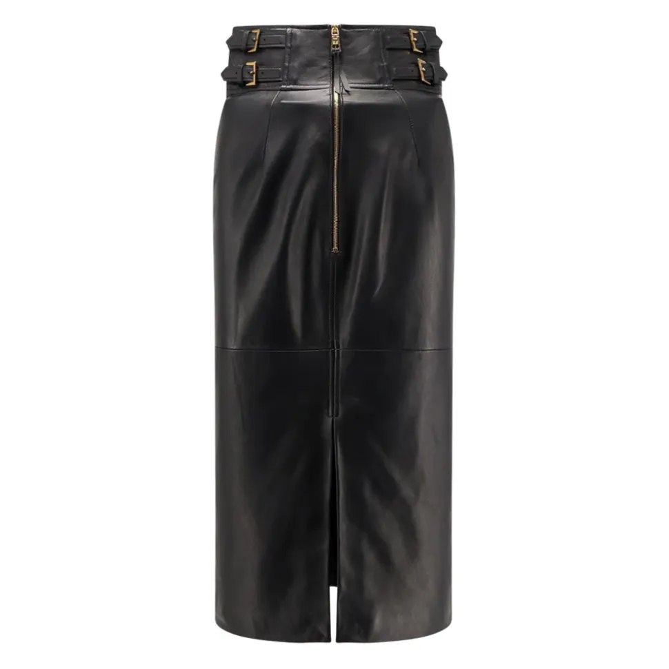 High-waisted Leather Skirt