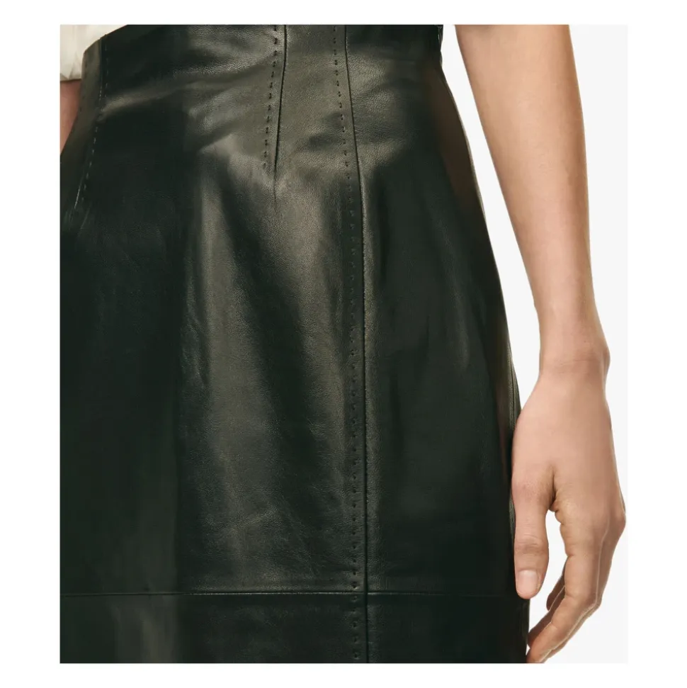 High-Waisted Leder Bleistiftrock