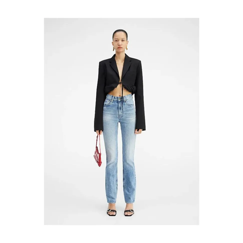 High-Waisted Schlagjeans