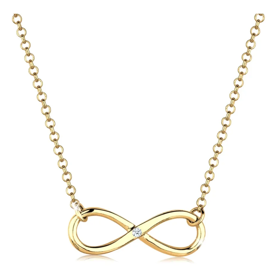 Infinity Halskette mit 0.03 ct Diamant