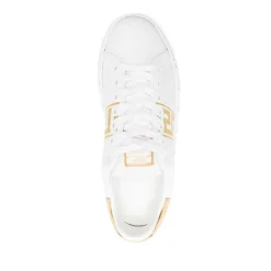 Ivory White Gold Sneakers Greca Bestickt
